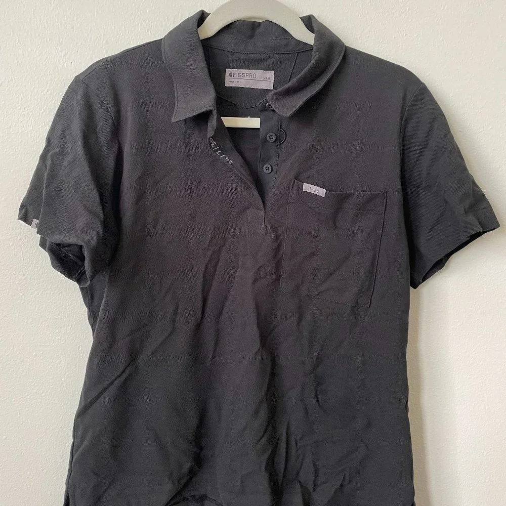 FigsPro Black Polo Shirt, size Large - Picture 1 of 4